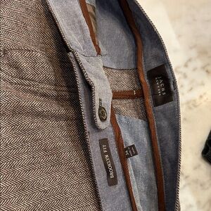 Jachs Brown and Gray Herringbone Trousers